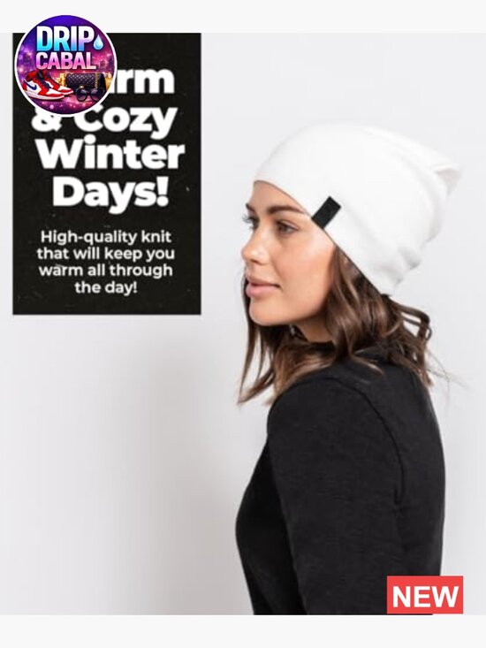 Warm Slouchy Beanie Hat - Soft Cotton Fine Knit Beanie main image 6